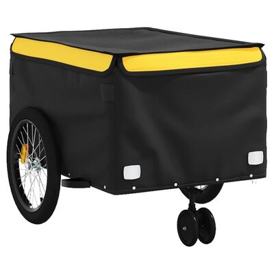 VidaXL Fietstrailer 45 kg - IJzer Zwart/Geel - 34% Korting