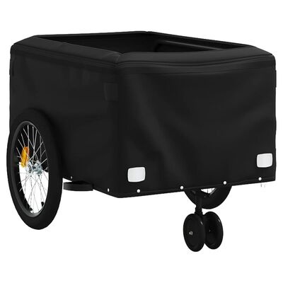 VidaXL Fietstrailer 45 kg - IJzer Zwart/Geel - 34% Korting