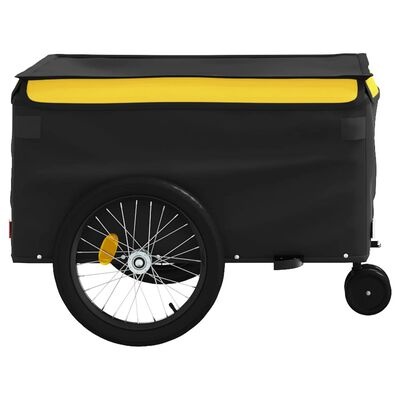 VidaXL Fietstrailer 45 kg - IJzer Zwart/Geel - 34% Korting