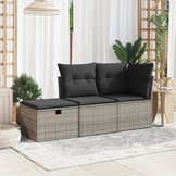 vidaXL Tuinkruk met Kussen - 55x55x37 cm - Poly Rotan Grijs - 34% Korting