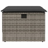 vidaXL Tuinkruk met Kussen - 55x55x37 cm - Poly Rotan Grijs - 34% Korting