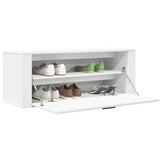 Wandschoenenkast 100x35x38 cm Bewerkt Hout Wit - 46% Korting