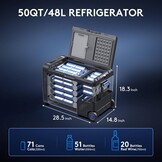 48L Camping Koelbox met Vriezer: -20°C tot 20°C, APP Control, 12/24V & 100-240V