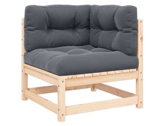 vidaXL Tuinhoekbank Grenenhout met Antraciet Kussens - 34% Korting!