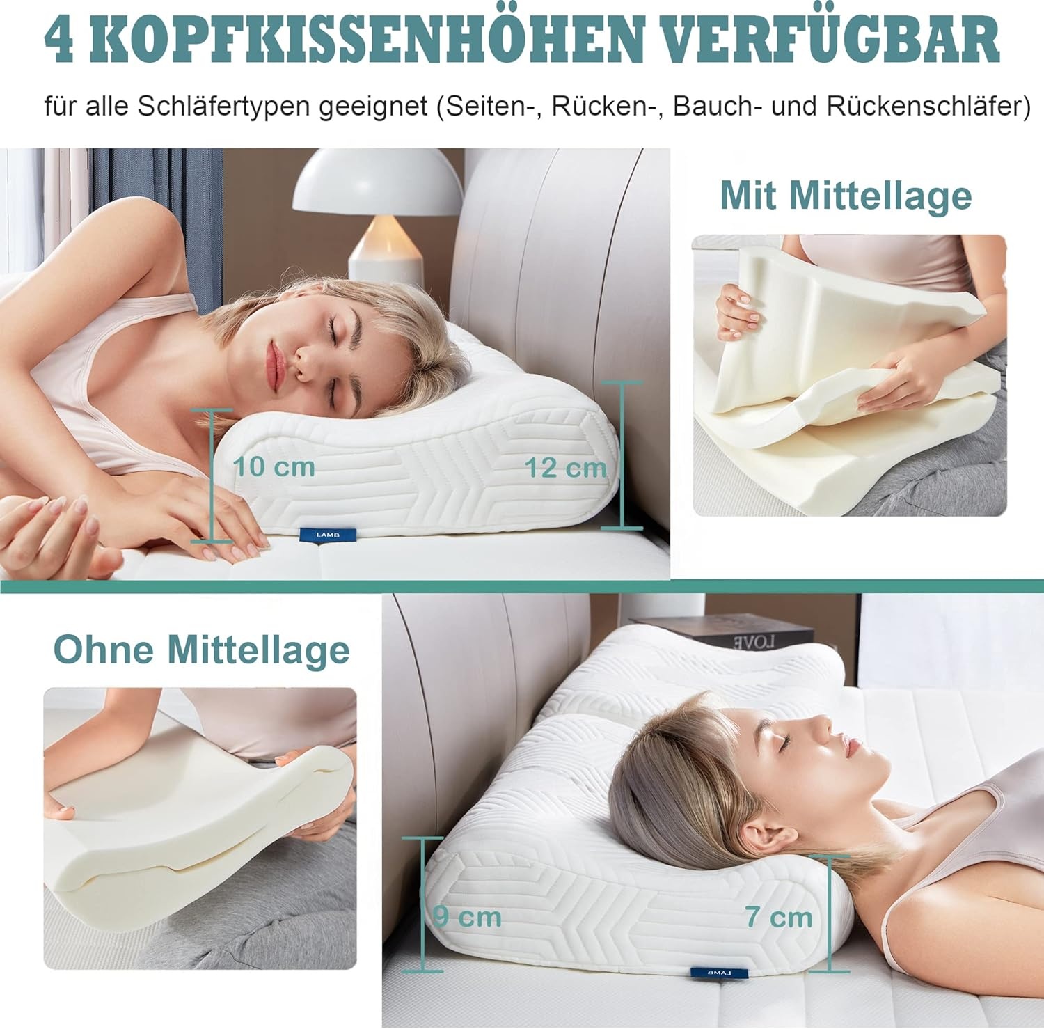 Traagschuim Neksteunkussen 2 Stuks - In Hoogte Verstelbaar
