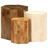 3-delige Salontafelset Mangohout | 35% Korting