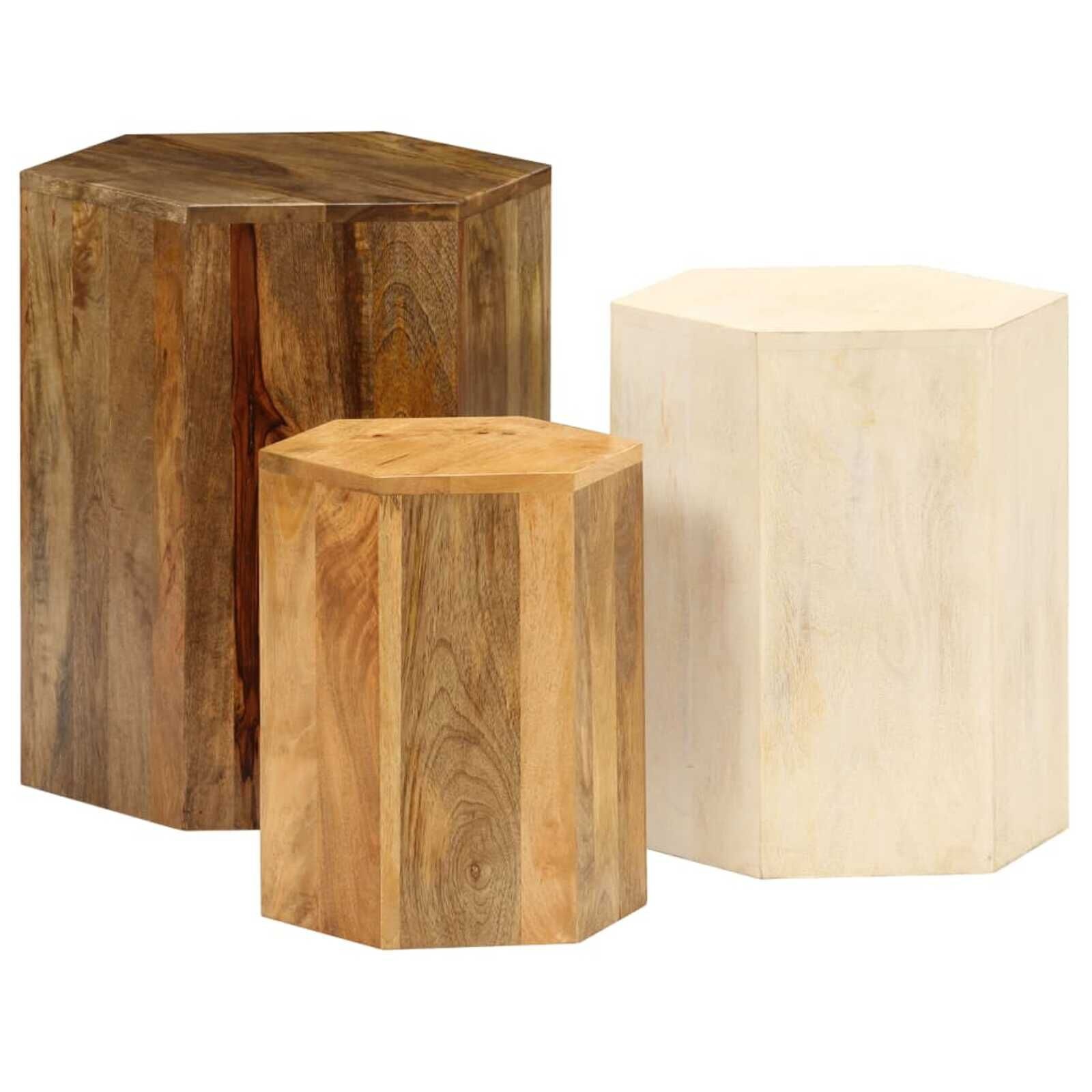 3-delige Salontafelset Mangohout | 35% Korting