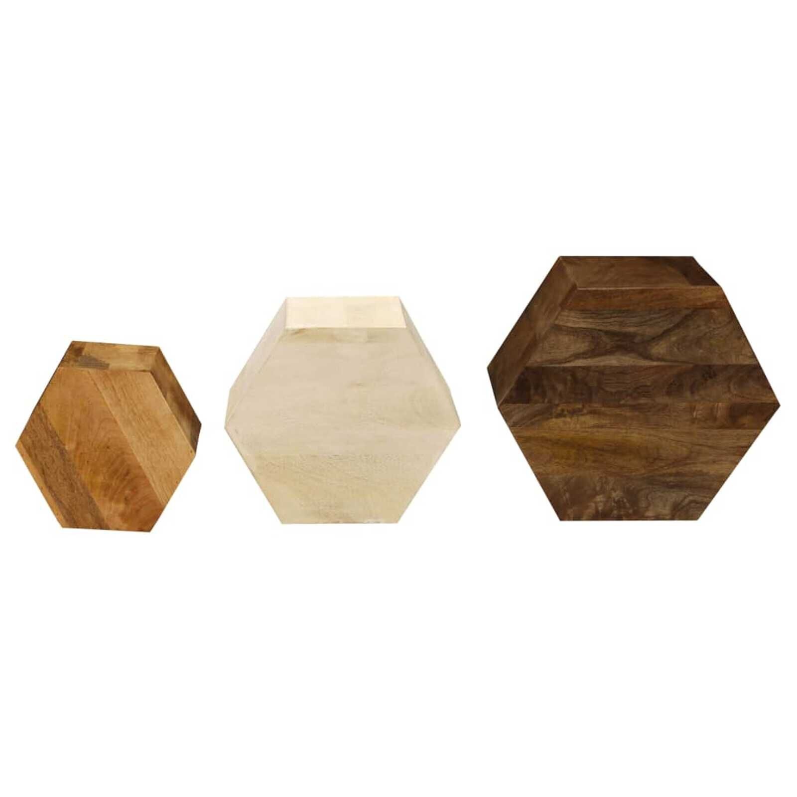 3-delige Salontafelset Mangohout | 35% Korting
