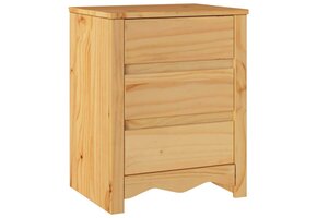vidaXL Nachtkastje Eiken met 3 Laden - Massief Grenenhout (45x35x56 cm) - 51% Korting!
