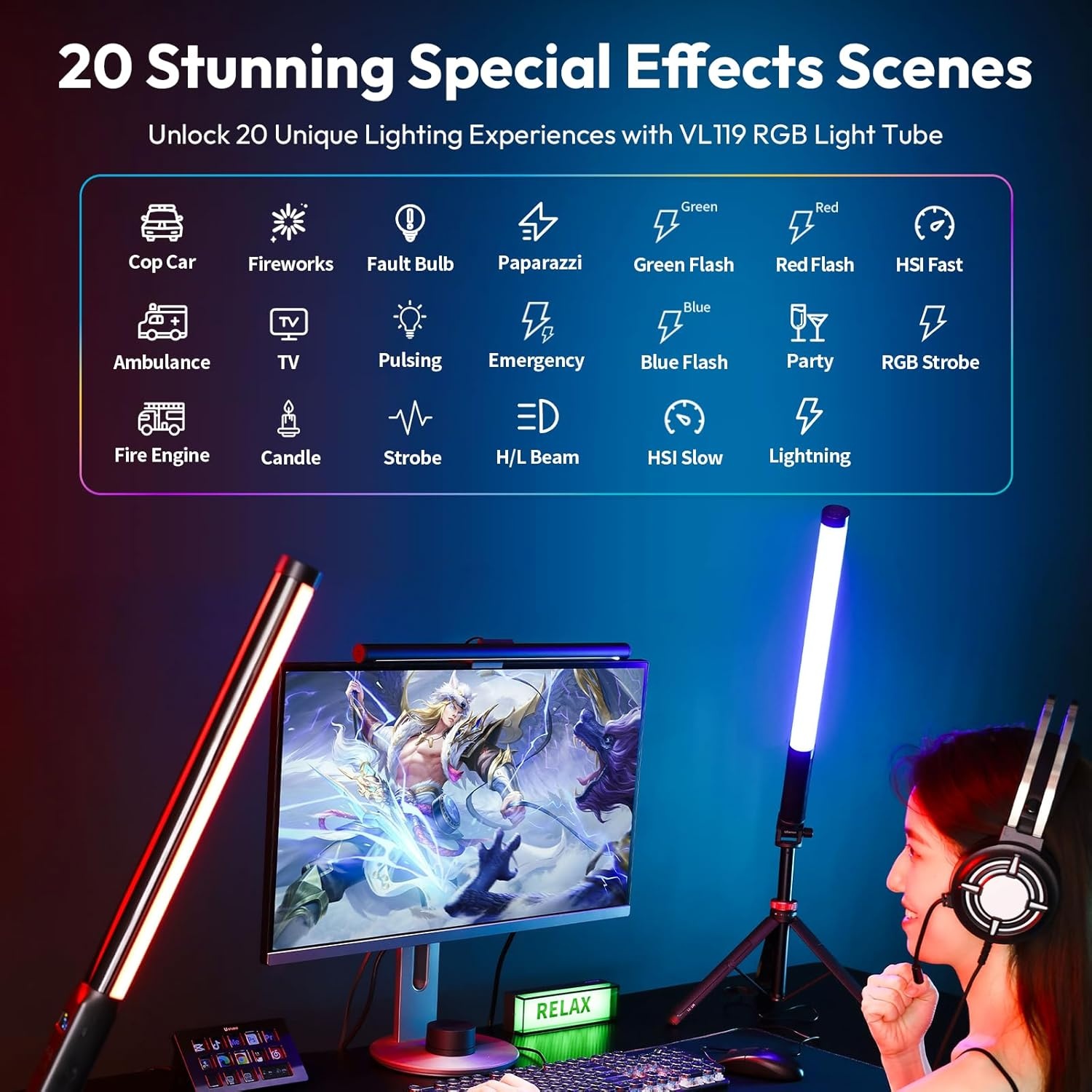 LED Lichtstaaf VL119: Dimbare Verlichting voor Foto & Video (28% Korting)