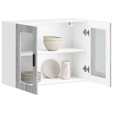 Keukenwandkast grijs sonoma eiken met glazen deur - 54% Korting