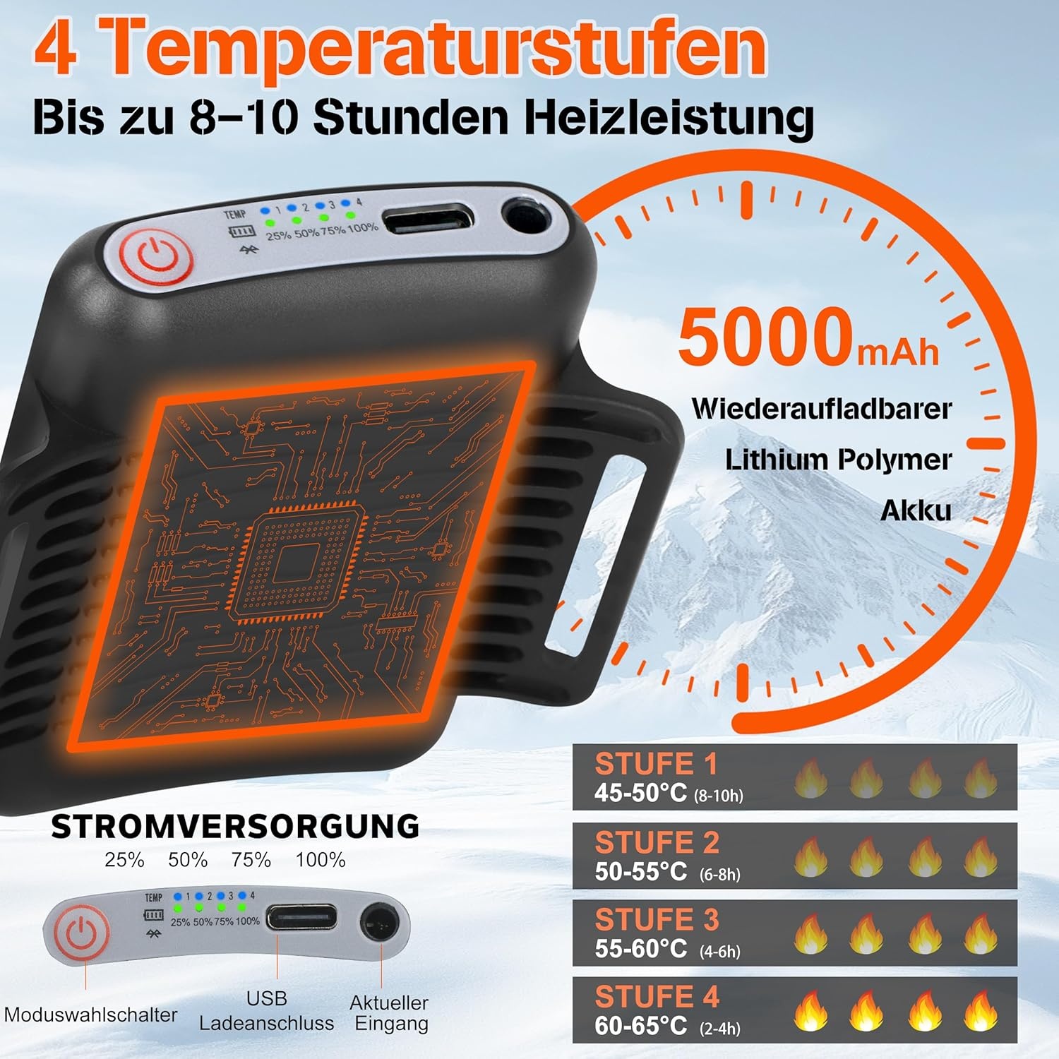 Verwarmbare Inlegzolen met App-Bediening & 5000 mAh Batterij (Maat 36-41)