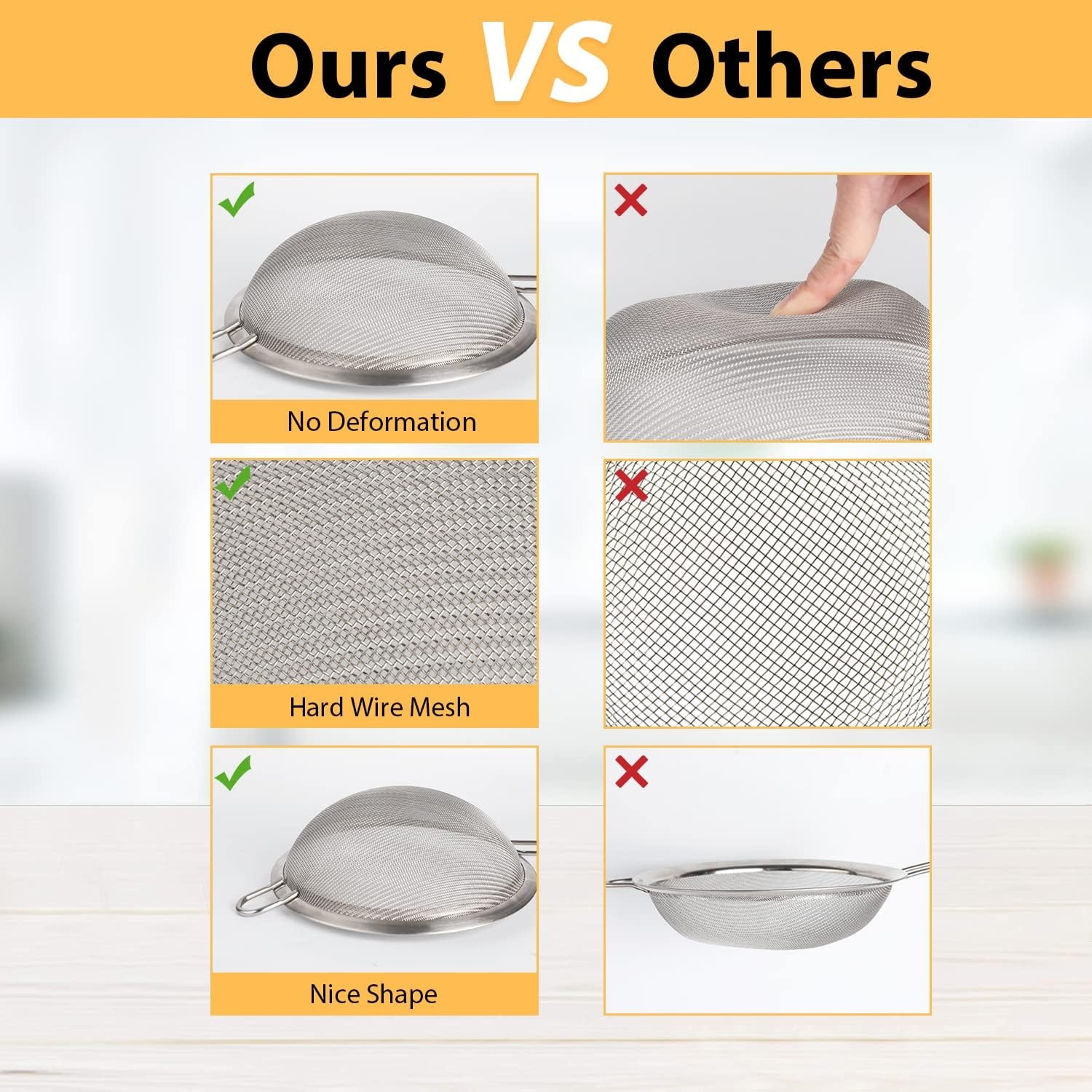 Keukenzeef Set RVS - 3 Maten met Versterkte Greep (-27%)