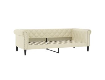 VidaXL Slaapbank Crème Kunstleer 100x200 cm - 30% Korting!