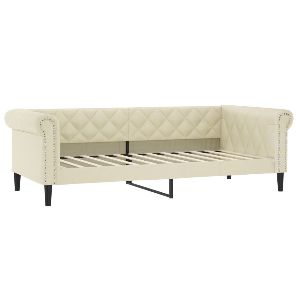 VidaXL Slaapbank Crème Kunstleer 100x200 cm - 30% Korting!