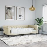 VidaXL Slaapbank Crème Kunstleer 100x200 cm - 30% Korting!