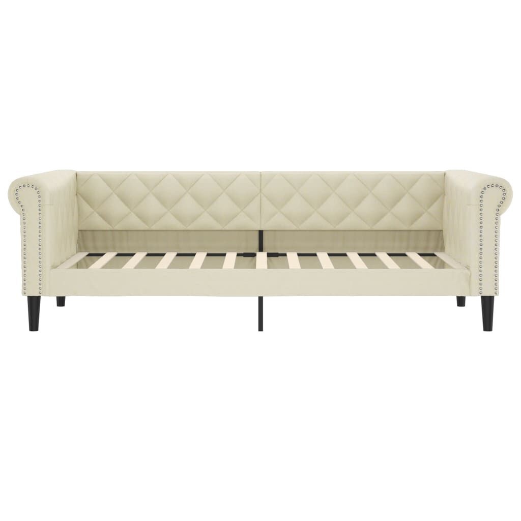 VidaXL Slaapbank Crème Kunstleer 100x200 cm - 30% Korting!