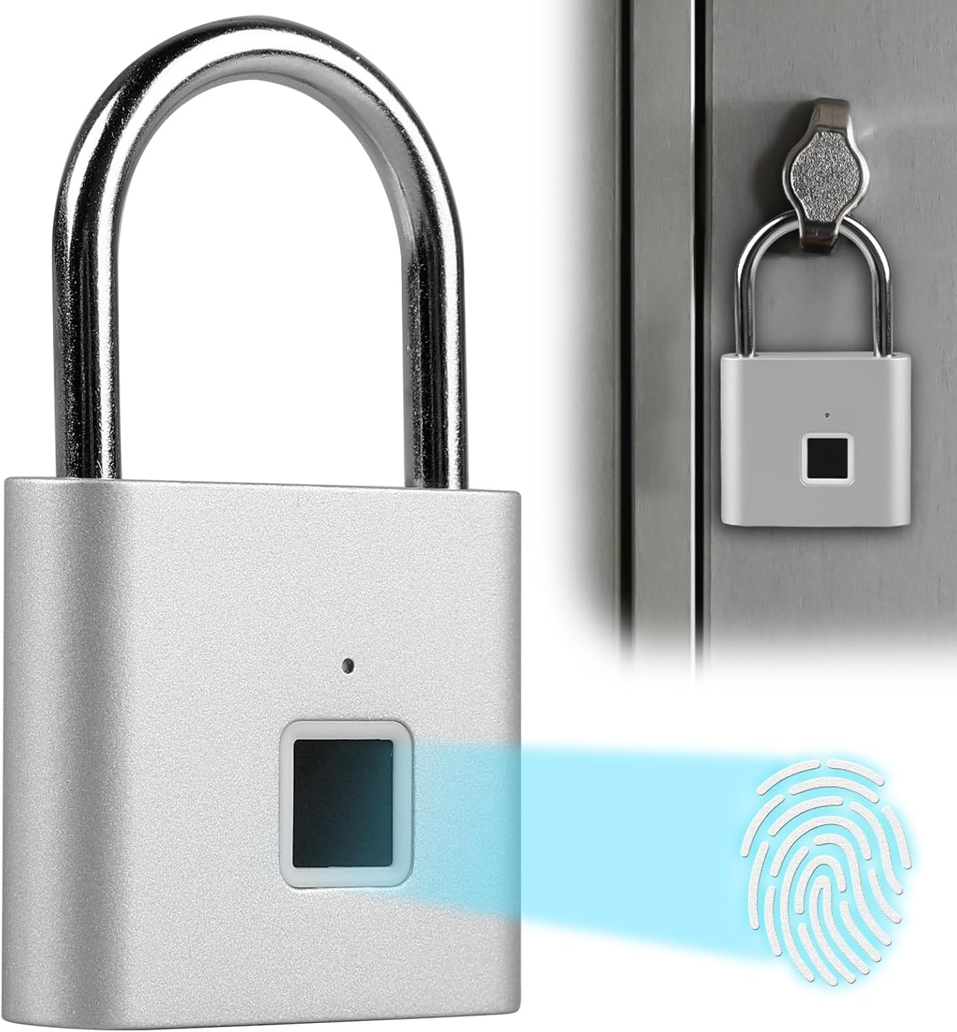 Vingerafdruk hangslot: Zilver, Weerbestendig - 27% Korting!