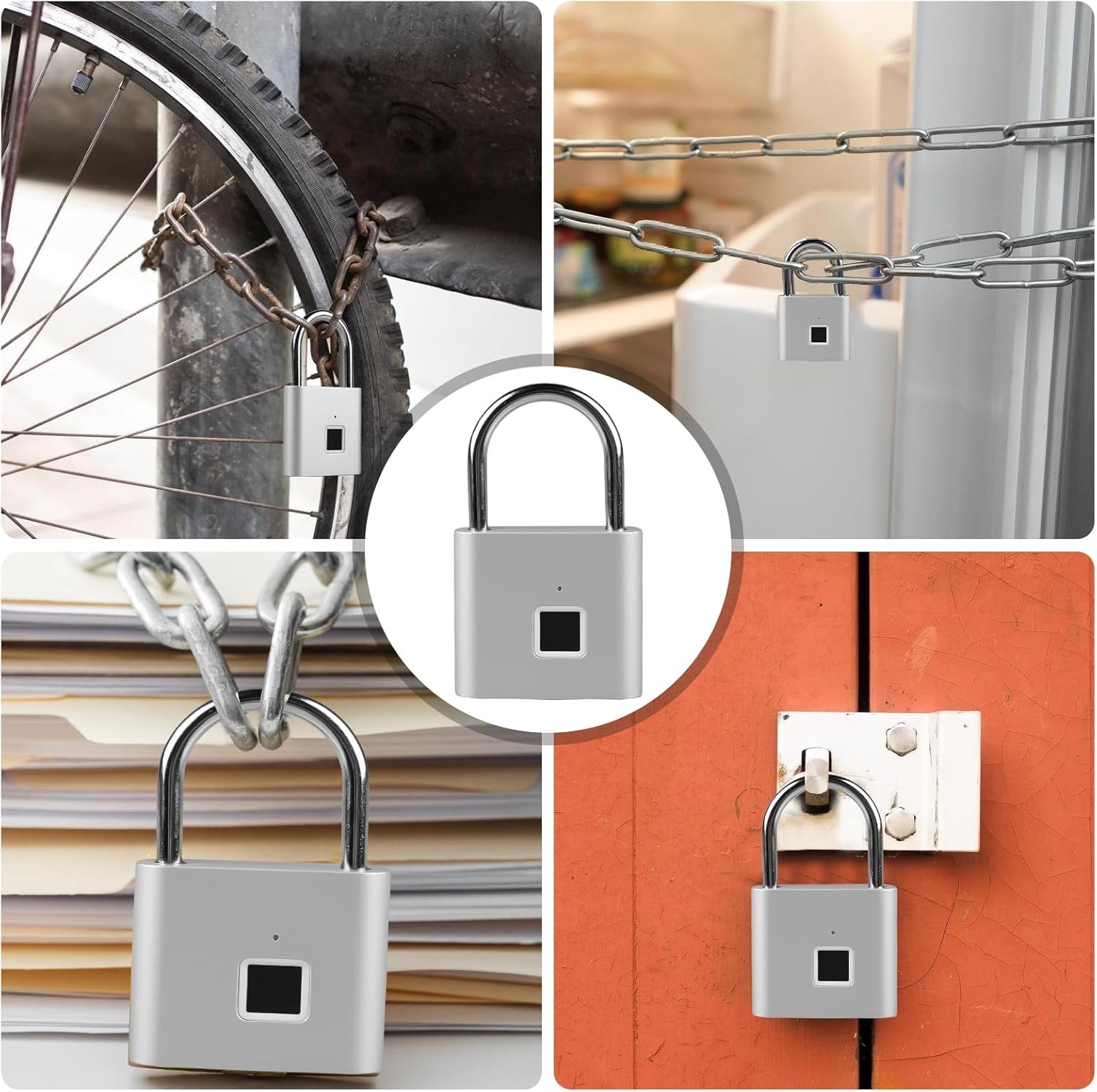 Vingerafdruk hangslot: Zilver, Weerbestendig - 27% Korting!