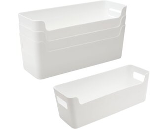 Opbergmanden Set van 4 - Wit Kunststof - 30% Korting