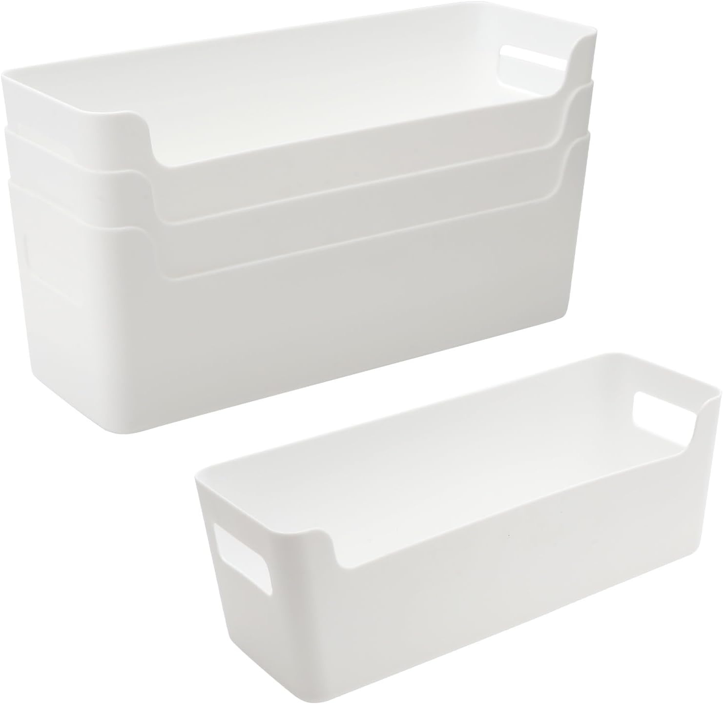 Opbergmanden Set van 4 - Wit Kunststof - 30% Korting