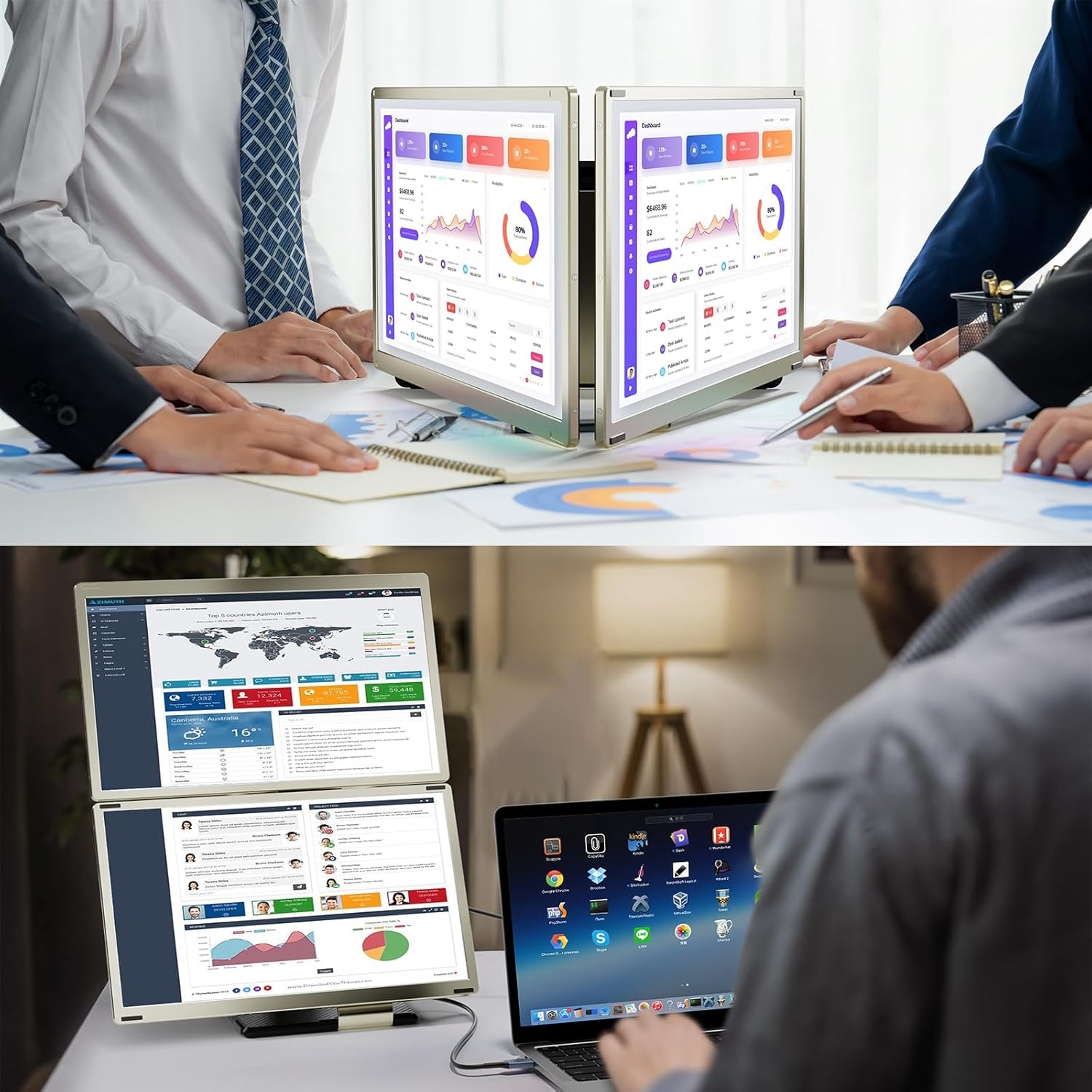 Drievoudige Laptop Schermverlenger 15,6" FHD 1080P IPS 120% sRGB - 35% Korting!