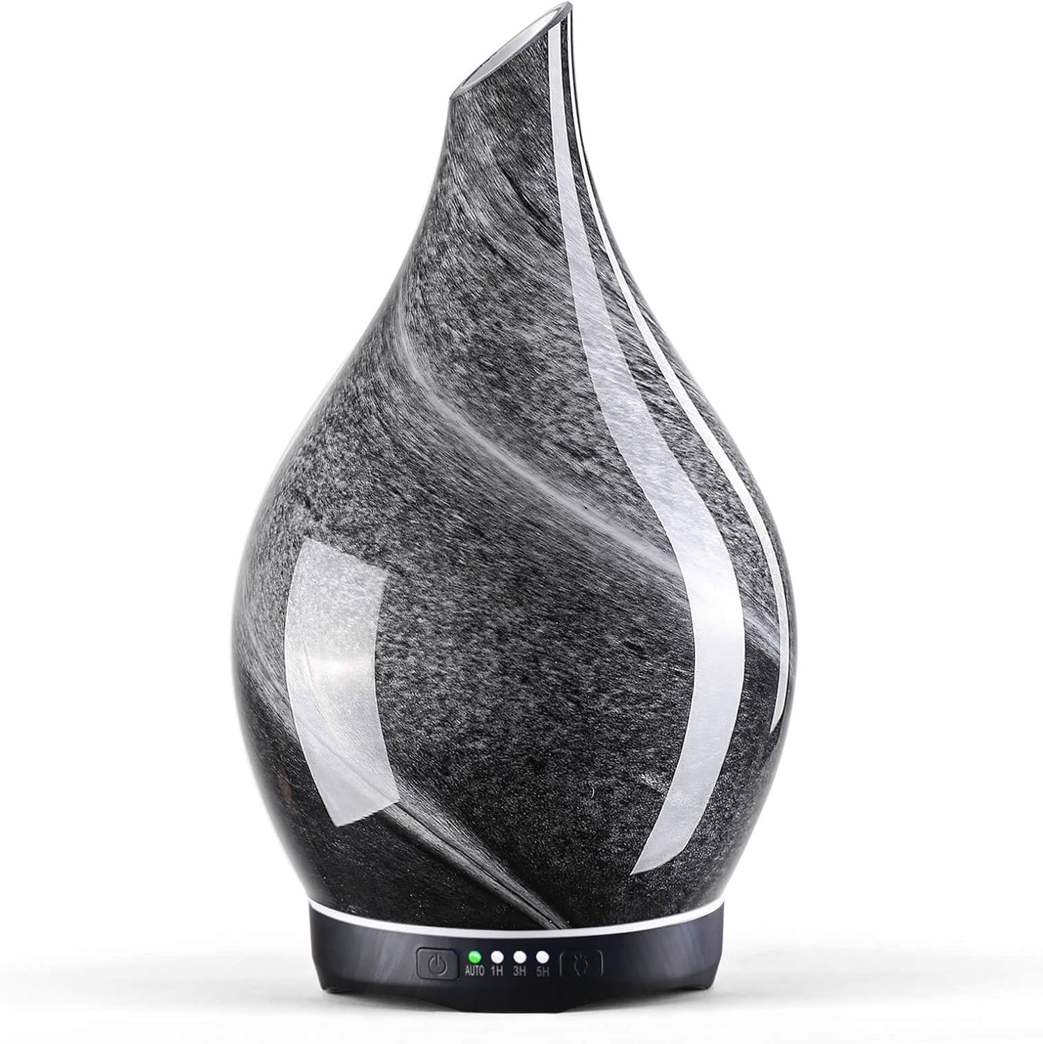 Porseme Aromadiffuser, 280 ml, handgeblazen glas, diffuser voor etherische oliën, luchtbevochtiger, ultrasoon, koele mist, stil, 7 soorten led-lichtkleuren, waterloos, auto-off, BPA-vrij, voor woning