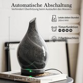 Porseme Aromadiffuser, 280 ml, handgeblazen glas, diffuser voor etherische oliën, luchtbevochtiger, ultrasoon, koele mist, stil, 7 soorten led-lichtkleuren, waterloos, auto-off, BPA-vrij, voor woning