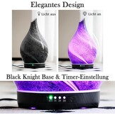 Porseme Aromadiffuser, 280 ml, handgeblazen glas, diffuser voor etherische oliën, luchtbevochtiger, ultrasoon, koele mist, stil, 7 soorten led-lichtkleuren, waterloos, auto-off, BPA-vrij, voor woning