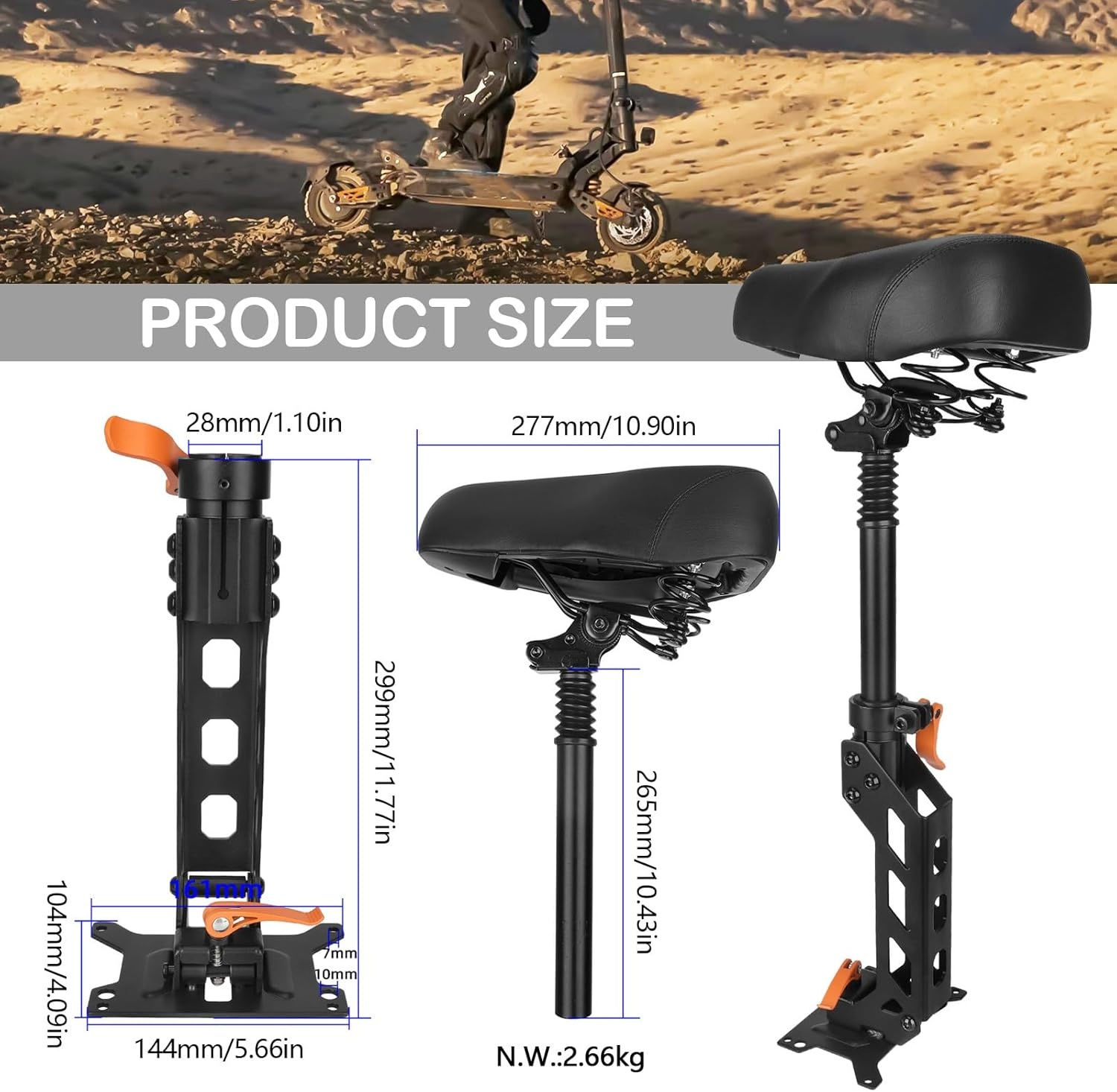 Scooter Zitting KuKirin G2 Pro DB - Ergonomisch & Schokabsorberend (34% Korting)