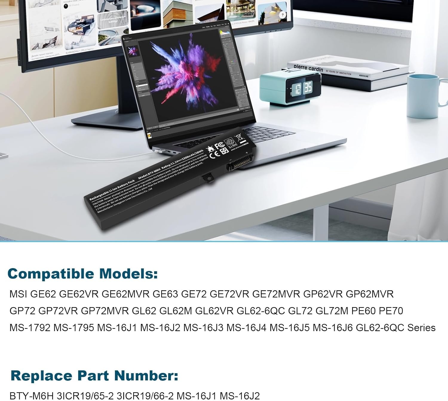Laptop Accu BTY-M6H voor MSI - 28% Korting