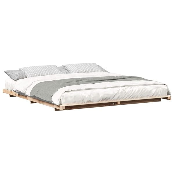 vidaXL Bedframe Massief Grenenhout - Japandi Stijl - 35% Korting