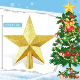 Gouden Ster Kerstboomtopper - Kunststof 20 cm - 76% Korting