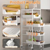 Opbergtrolley met 5 Laden & Houten Blad - Wit - 34% Korting