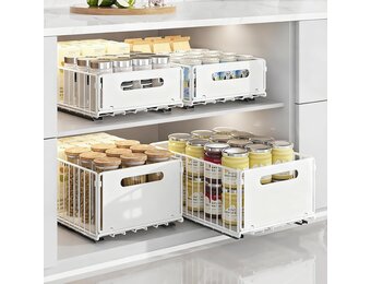 Opvouwbare Kastorganizer Set (4 stuks) - Wit Koolstofstaal - Nu 29% Korting!