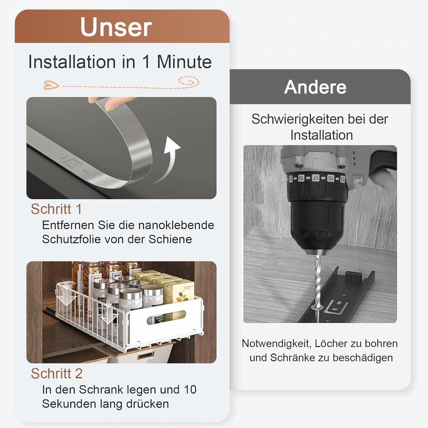 Opvouwbare Kastorganizer Set (4 stuks) - Wit Koolstofstaal - Nu 29% Korting!