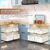 Opvouwbare Kastorganizer Set (4 stuks) - Wit Koolstofstaal - Nu 29% Korting!