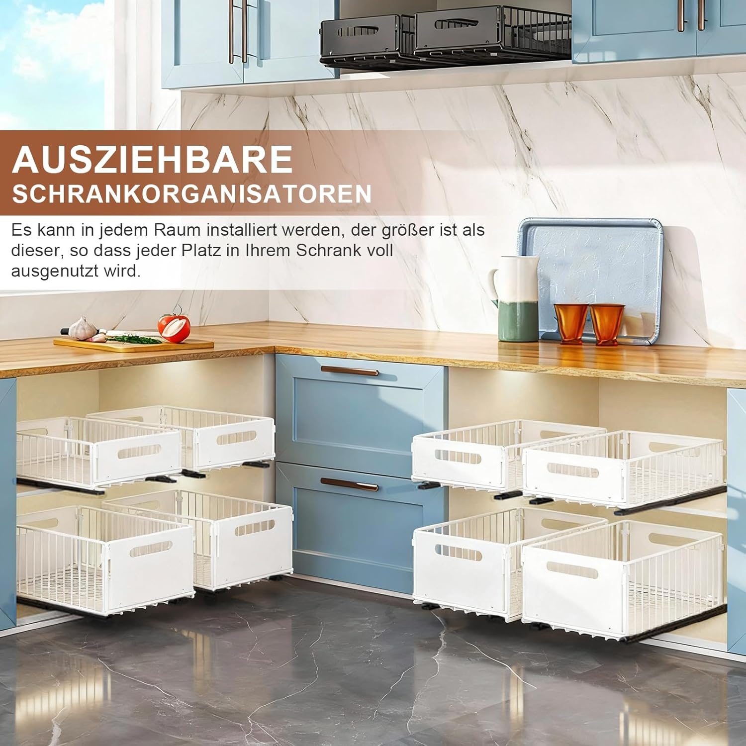 Opvouwbare Kastorganizer Set (4 stuks) - Wit Koolstofstaal - Nu 29% Korting!