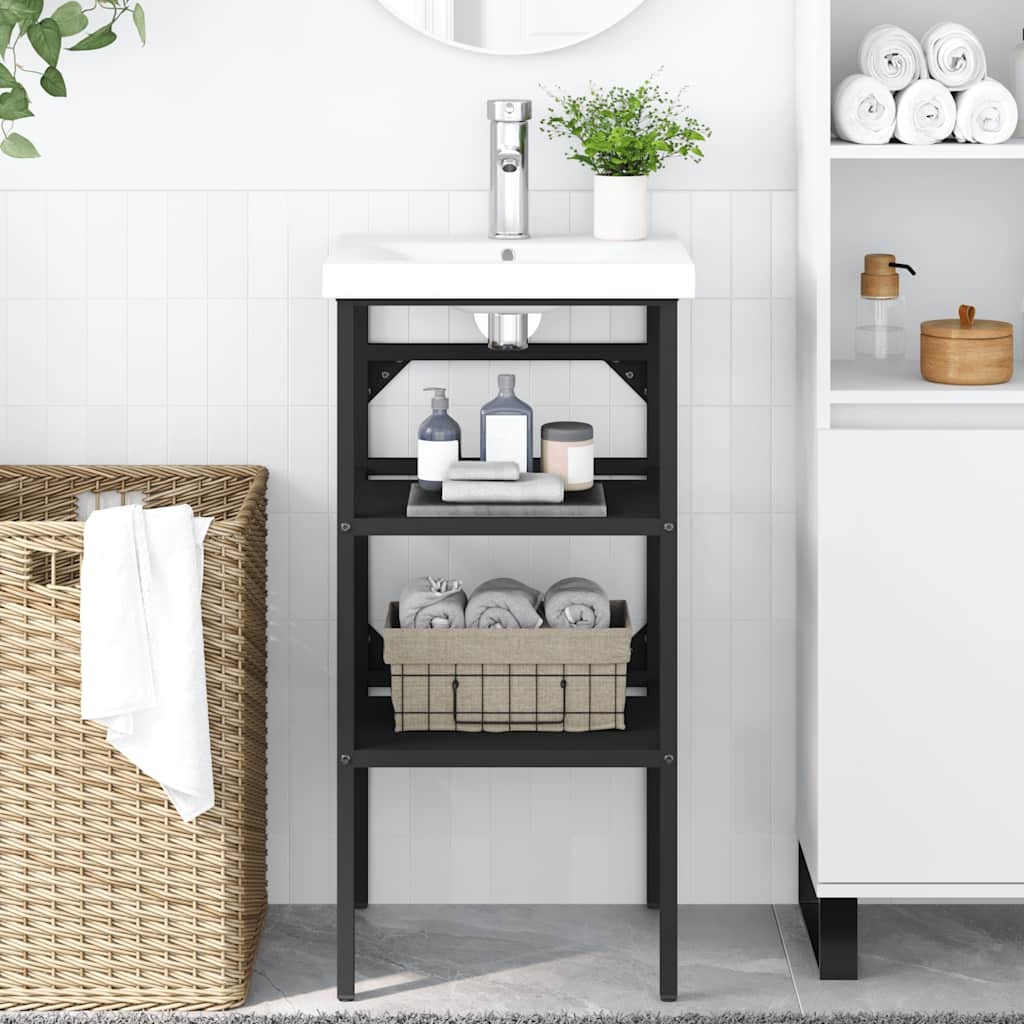 Stijlvol Wastafelframe IJzer Zwart - 34% Korting