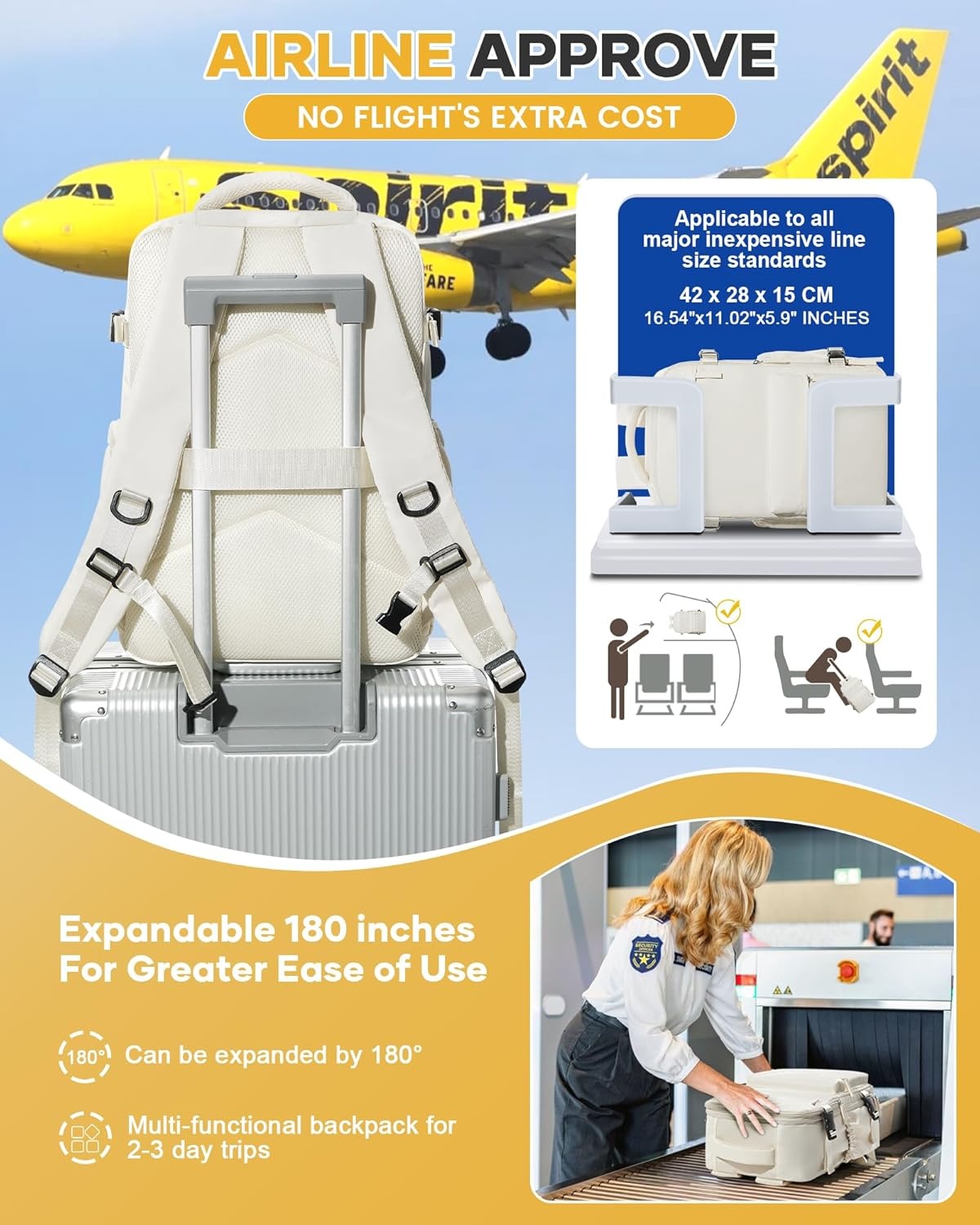 Handige Vacuüm Rugzak voor Ryanair - 60L Waterdicht