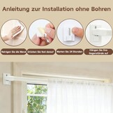 Uittrekbare Gordijnroede Set (2 stuks) - 70-120cm Wit - 57% Korting