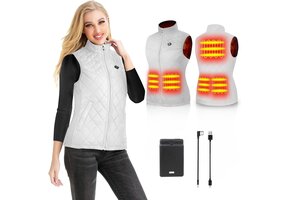 Dames Verwarmd Vest Wit Maat S - 48% Korting - 5 Zones