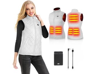 Dames Verwarmd Vest Wit Maat S | 29% Korting