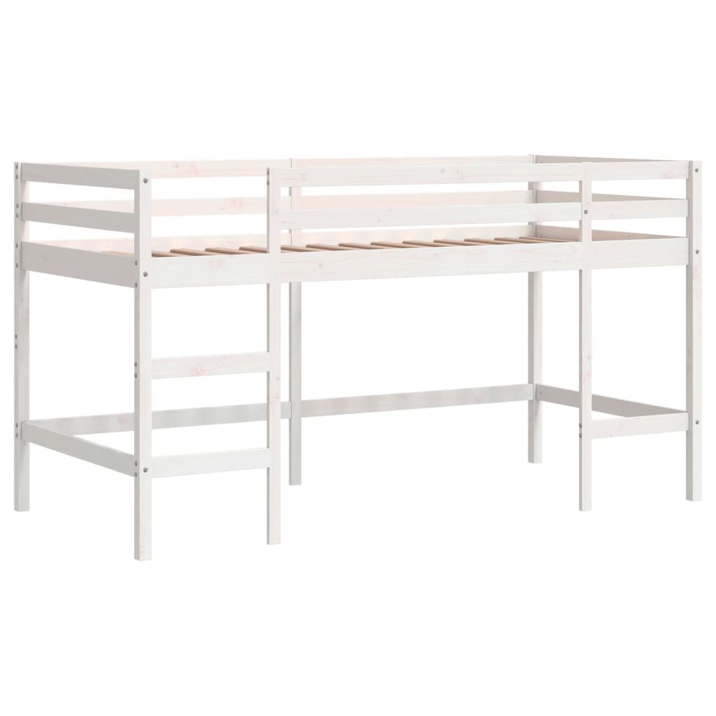 vidaXL Kinderhoogslaper Grenenhout Wit 80x200 cm - 35% Korting