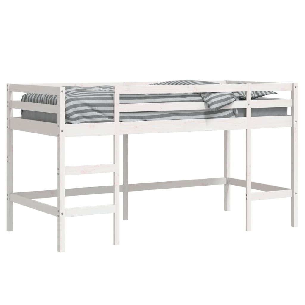 vidaXL Kinderhoogslaper Grenenhout Wit 80x200 cm - 35% Korting