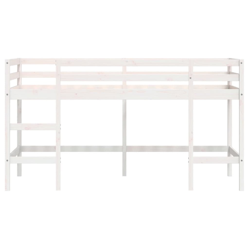 vidaXL Kinderhoogslaper Grenenhout Wit 80x200 cm - 35% Korting