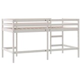 vidaXL Kinderhoogslaper Grenenhout Wit 80x200 cm - 35% Korting
