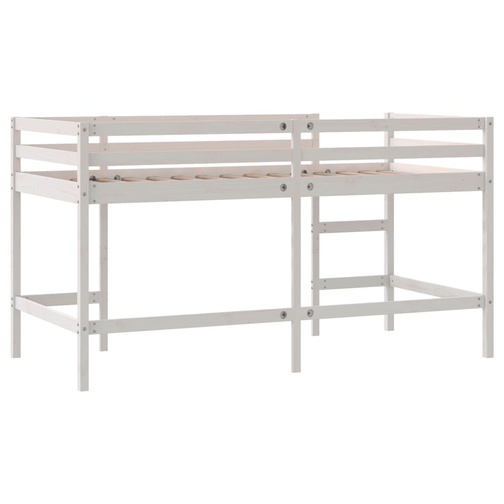 vidaXL Kinderhoogslaper Grenenhout Wit 80x200 cm - 35% Korting
