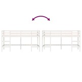vidaXL Kinderhoogslaper Grenenhout Wit 80x200 cm - 35% Korting
