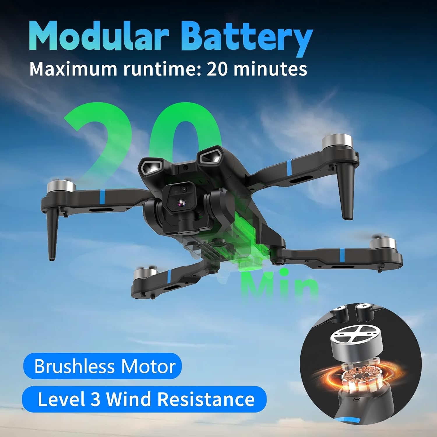 Opvouwbare Drone M18LCD met 1080P Camera & 35% Korting